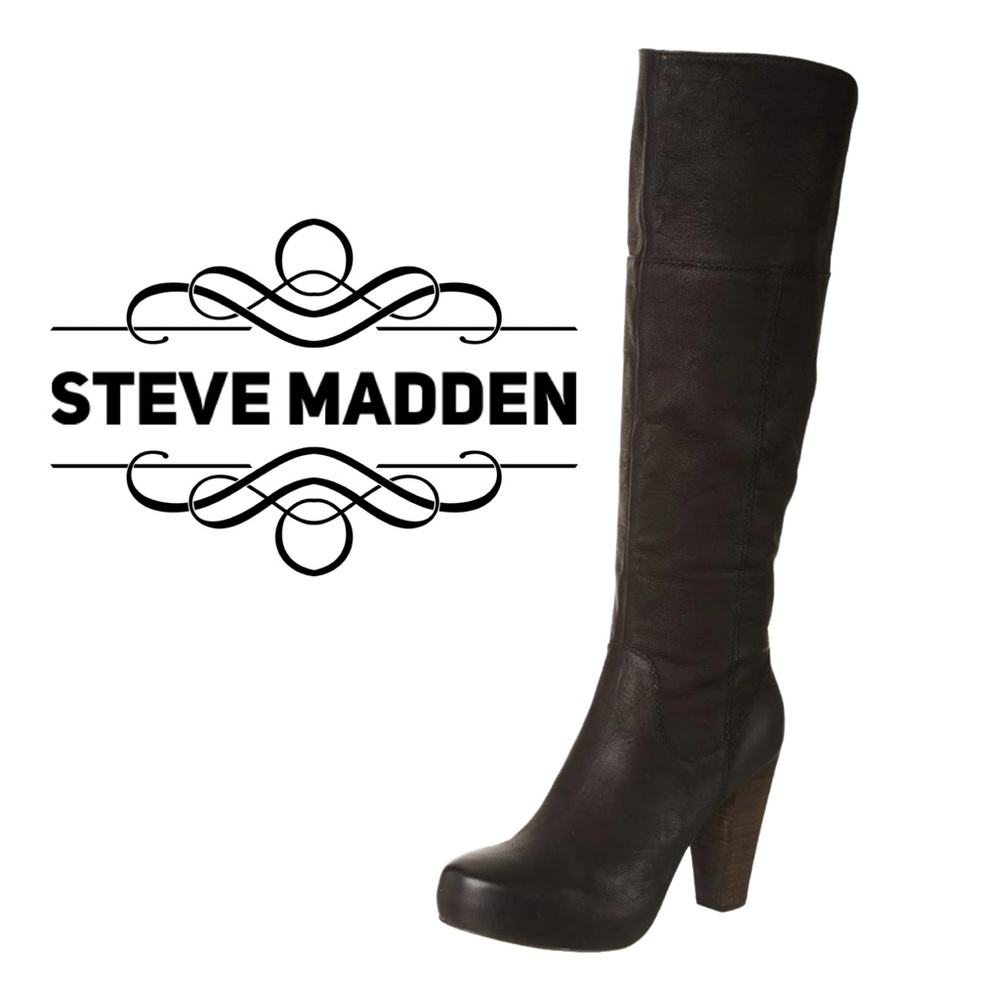 Steve Madden Black Rocket Equestrian Tall Boot Size 9.5M